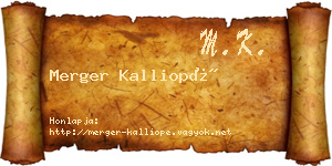 Merger Kalliopé névjegykártya